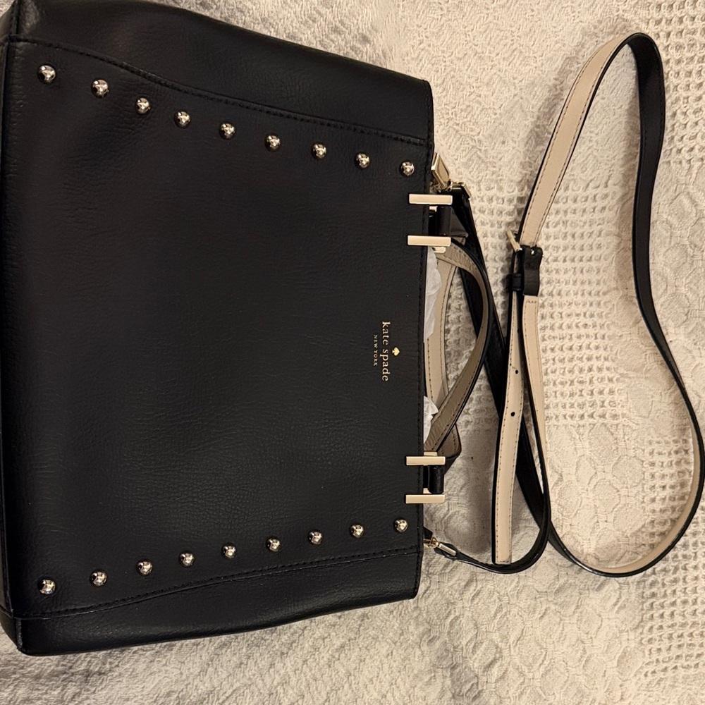 Kate Spade Black Shoulder Bag with Gold Accents